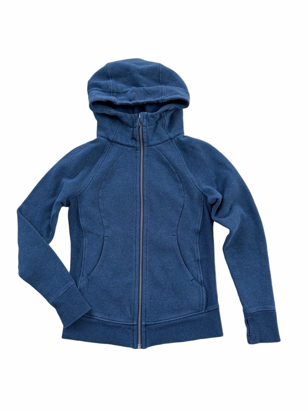 Lululemon Women’s Size 4 Blue Scuba Full Zip Hoodie Workout Yoga Activewear